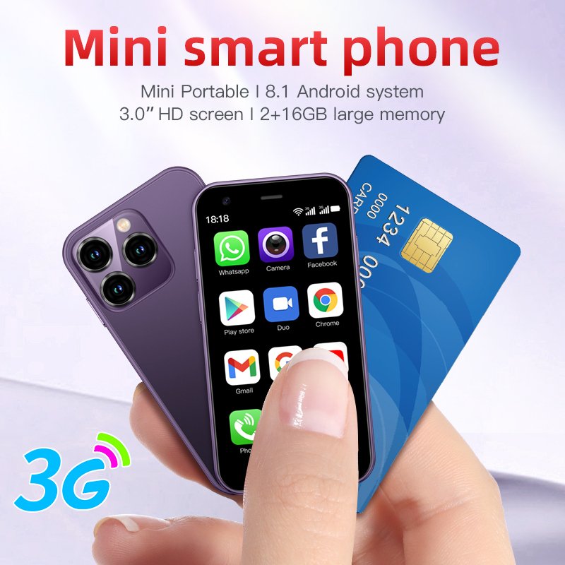 new coming mini smart phone 3G android 8.1 quad core dual sim card long time standby gaming phone soyes xs15